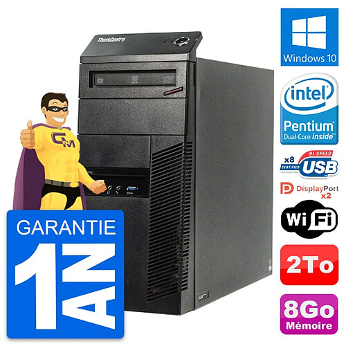 PC Tour Lenovo ThinkCentre M83 Intel G3220 RAM 8Go Disque 2To Windows 10 Wifi · Occasion