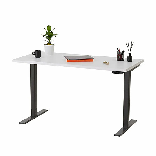 ELEVA Bureau assis debout blanc 120x70x3cm