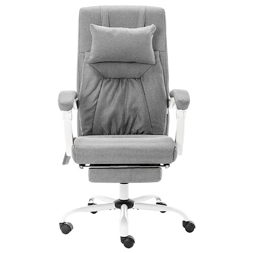 Maison Chic Chaise Gaming | Chaise de bureau Ergonomique Fauteuil de massage Gris Tissu -GKD24013