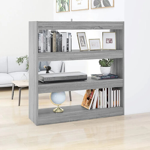 vidaXL Bibliothèque/Séparateur de pièce sonoma gris 100x30x103 cm