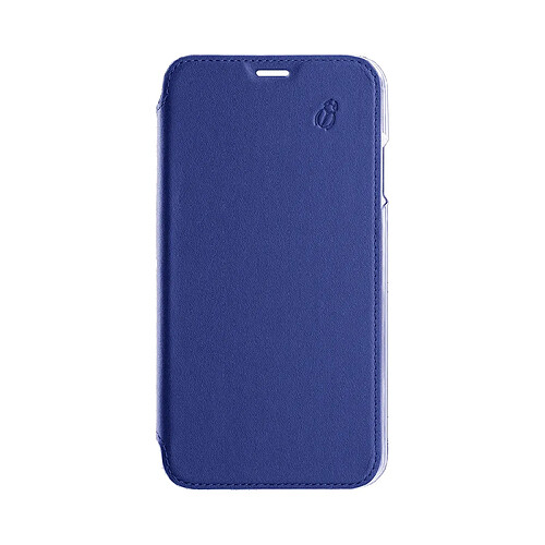 BEETLECASE Étui pour iPhone 12/iPhone 12 Pro Folio Premium en Cuir avec Dos en Cristal Bleu