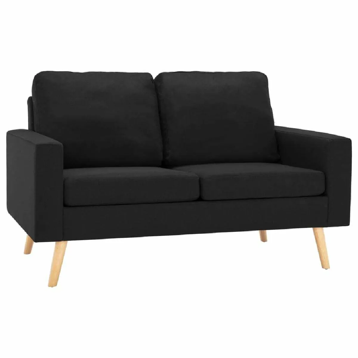 Maison Chic Ensemble de canapés 2 pcs, Canapé droit Sofa pour Salon Tissu Noir -GKD747813