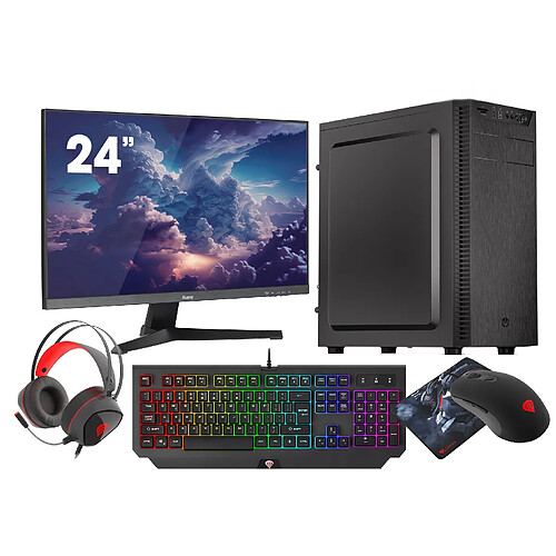 VIST PC Gaming Ryzen 7 5700G - RAM 16Go - SSD 1To M.2 - WIFI - 24" - Windows 11 Pro