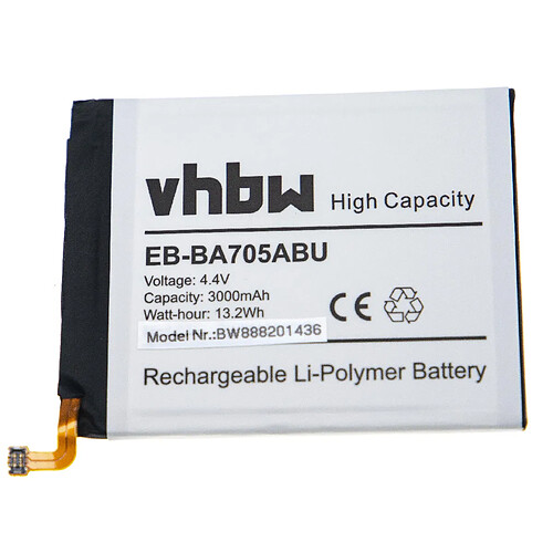 vhbw Batterie remplacement pour Samsung EB-BA705ABU, GH82-19746A pour smartphone (3000mAh, 4.4V, Li-polymère)