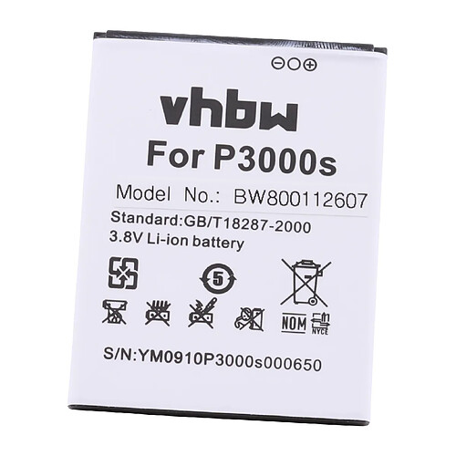 vhbw Li-Ion Batterie 3150mAh (3.8V) pour téléphone portable Smartphone Elephone P3000, P3000s comme SCMI2S12A20029821.