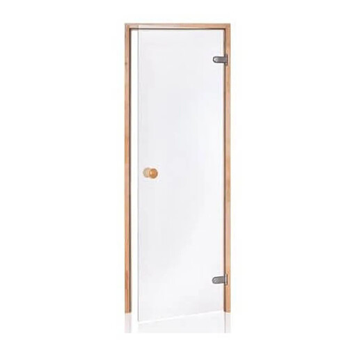 Desineo Porte de Sauna en verre sécurite 8 mm cadre en pin 60 x 190 transparente