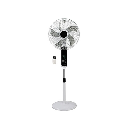 BEPER VE, 112 Ventilateur sur Pied Ecran Tactile avec Télécommande, 55 W, Blanc/Rouge, 45 cm