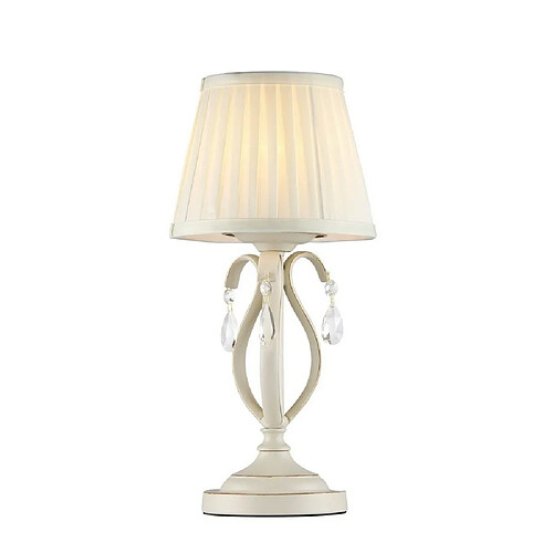 MAYTONI Lampe de table beige avec abat-jour en satin plissé, 1 lumière, E14