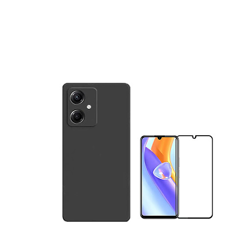 Kit de film en verre trempé de la couverture de 5D + couvercle de silicone liquide Phonecare pour Xiaomi Redmi 13C 5G - le noir