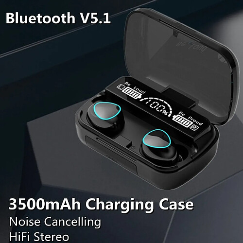 GUPBOO Casque stéréo TWS avec étui de chargement et prise en charge Bluetooth 5.1, 3500 mAh