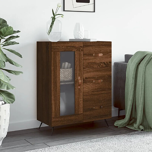 Maison Chic Buffet,Meuble de Rangement,commode pour salon,Cuisine chêne marron 69,5x34x90 cm bois d'ingénierie -MN32292