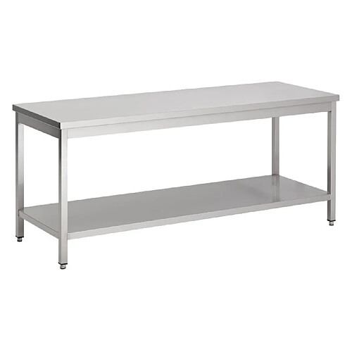 Table Inox Avec Etagère Basse Soudée - Gamme 600 - Combisteel