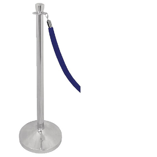 Poteau d'accueil inox chromé à tête plate 95 cm - Bolero