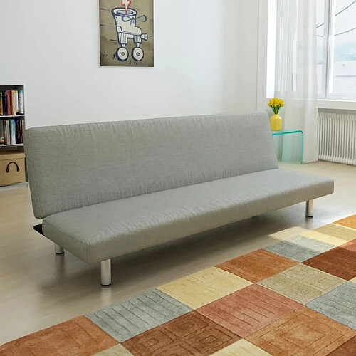 vidaXL Canapé-lit Gris Polyester