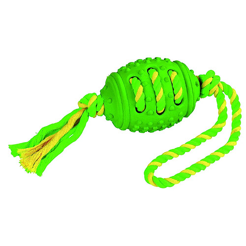 Kerbl Ballon Foot/Corde Jeu en PVC/Coton pour Chien Vert/Jaune 42 cm