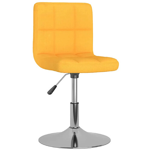 vidaXL Chaise pivotante de salle à manger Jaune Tissu