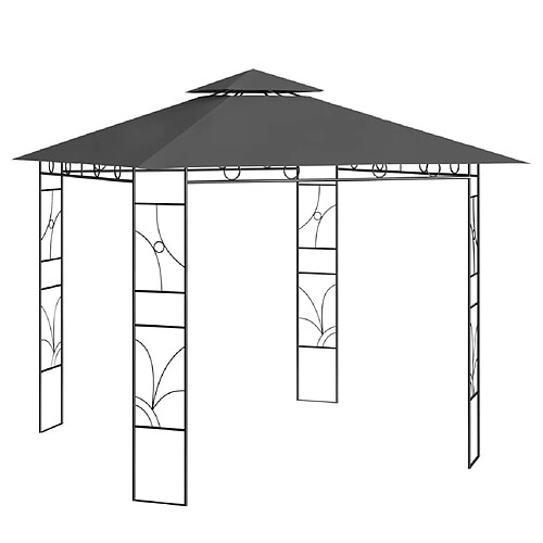 vidaXL Belvédère 3x3x2,7 m Anthracite 160 g/m²