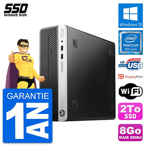 PC HP ProDesk 400 G4 SFF Intel Pentium G4400 RAM 8Go SSD 2To Windows 10 Wifi · Occasion