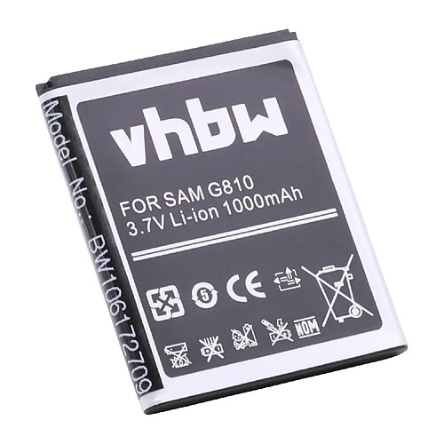 vhbw Batterie remplacement pour Samsung AB474350BA, AB474350BE, AB474350DU pour smartphone (1000mAh, 3,7V, Li-ion)