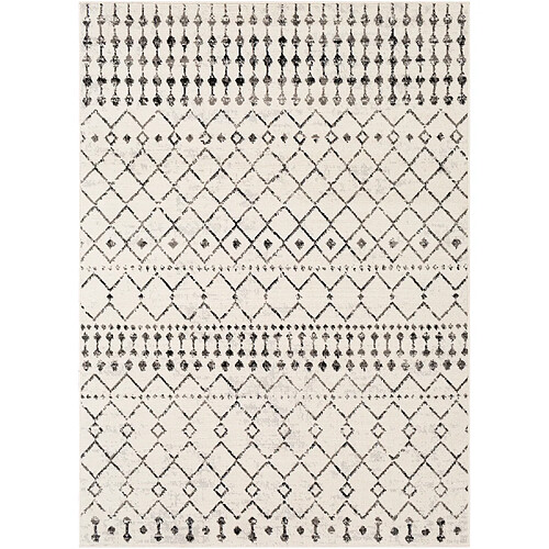 Surya LEONOR - Tapis Berbère, Gris moyen et Blanc - 152x213cm