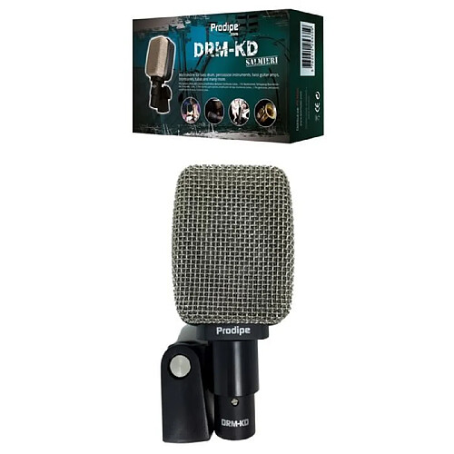 Prodipe Microphone dynamique DRM-KD Vintage Micro pour percussions, amplificateur de basse, djembés, trombones, tubas Haute qualité PRO