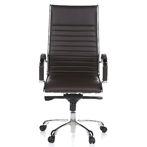 Siège de bureau / Fauteuil de direction PARMA 20, cuir marron, chromé hjh OFFICE