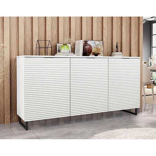 Bestmobilier Barbara - buffet bas - blanc - 150 cm