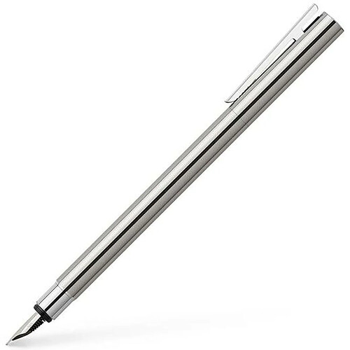 Stylo Calligraphique Faber-Castell Neo Slim Argenté Poli