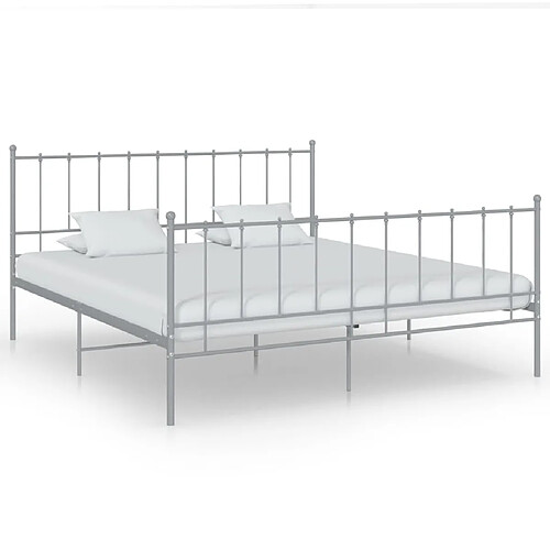 vidaXL Cadre de lit sans matelas gris métal 180x200 cm