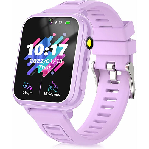 Vendos85 Montre Connectée Enfant Fille Garçon Intelligente avec Jeux Musique violet