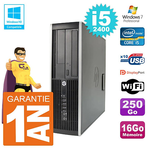 PC HP 6200 SFF Intel i5-2400 RAM 16Go Disque 250Go Graveur DVD Wifi W7 · Occasion