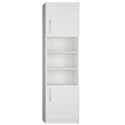 Inside 75 Armoire de rangement 2 portes, niche centrale coloris blanc mat largeur 50 cm