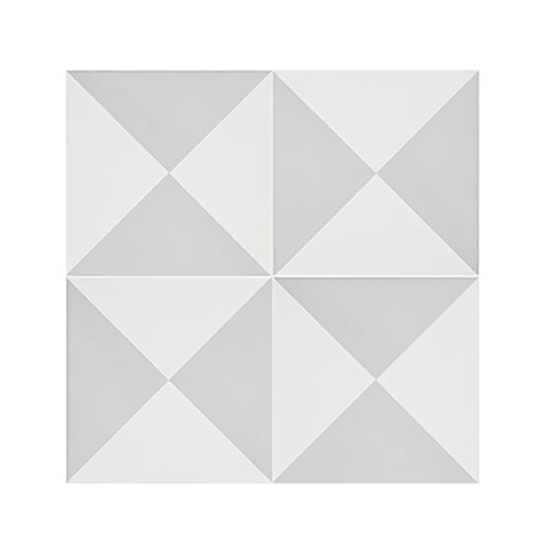 Pegane 4 Carreaux de ciment véritable 0,48m2 / Carreaux de ciment artisanaux pour sol et mur coloris gris/blanc - l.20 x L.20 cm