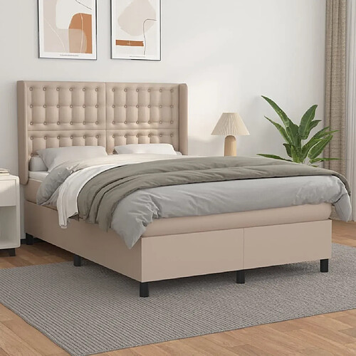 Maison Chic Lit Adulte - Lit simple Lit à sommier tapissier avec matelas moelleux - Meuble de Chambre - Cappuccino 140x200 cm -MN99108