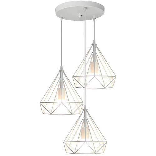 STOEX E27 Lustre Suspension industrielle, Lampe de Plafond forme Diamant 3 Lumiè