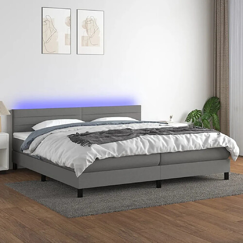 Sommier à lattes,Cadre à lattes de lit et matelas et LED pour Adulte Gris foncé 200x200 cm -MN13812