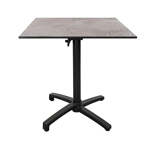 Restootab Table pliable pour terrasse en Compact HPL décor gris pierre 70x70