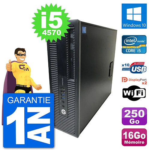 PC HP EliteDesk 800 G1 Core i5-4570 RAM 16Go Disque Dur 250Go Windows 10 Wifi · Occasion