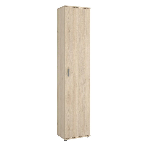 Pegane Armoire en panneaux de particules mélaminés coloris chêne naturel - Longueur 38.8 x Profondeur 35.3 x Hauteur 190.2 cm