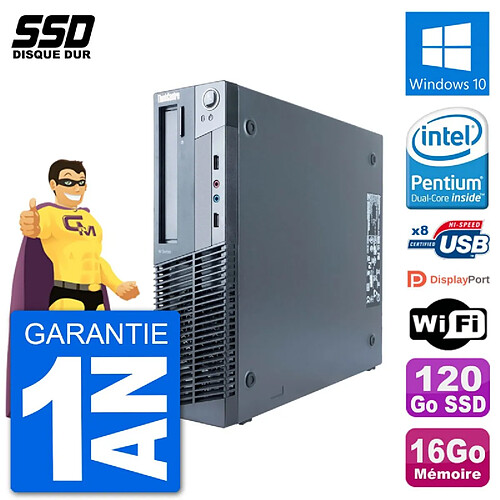 PC Lenovo M91p SFF Intel G630 RAM 16Go SSD 120Go Windows 10 Wifi · Occasion