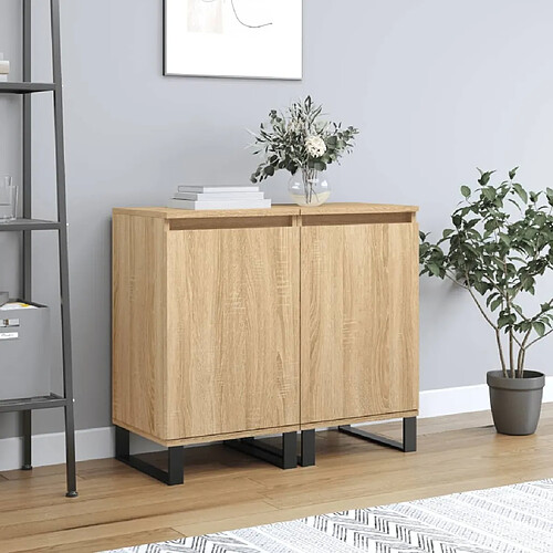 Maison Chic Ensemble de 2 Buffets,commode,console pour rangement chêne sonoma 40x35x70 cm bois d'ingénierie -MN34317