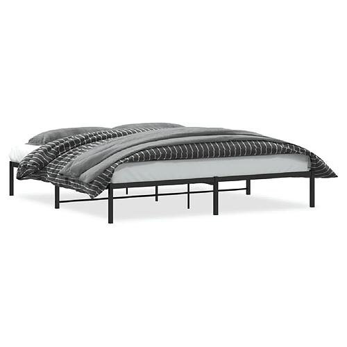 Maison Chic Lit Moderne Chambre - Cadre/structure de lit pour adulte métal noir 193x203 cm -MN51650