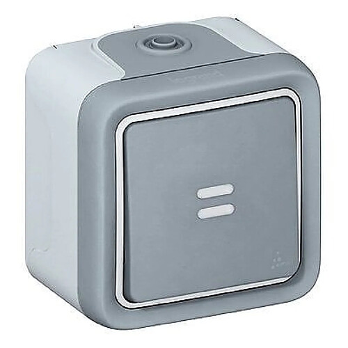 Legrand Poussoir lumineux (voyant fourni) Plexo complet saillie - gris