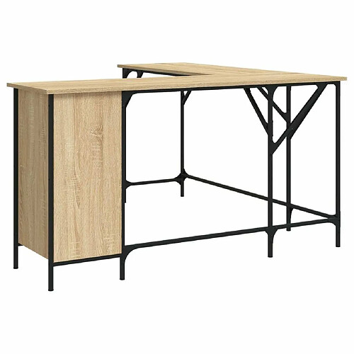 Maison Chic Bureau,Table de travail,bureau de travail pour chambre chêne sonoma 141x141x75 cm bois d'ingénierie -GKD21670