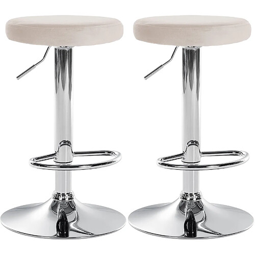 Non Lot de 2 tabourets de bar Ponte velours chrome