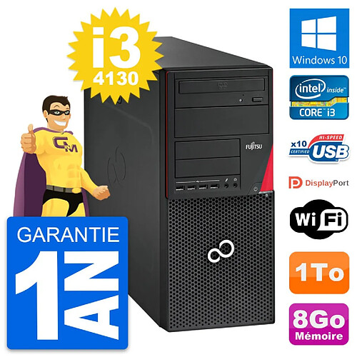 PC Tour Fujitsu Esprimo P720 Intel i3-4130 RAM 8Go Disque 1To Windows 10 Wifi · Occasion