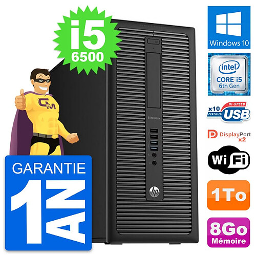 PC Tour HP EliteDesk 800 G2 Intel i5-6500 RAM 8Go Disque Dur 1To Windows 10 Wifi · Occasion