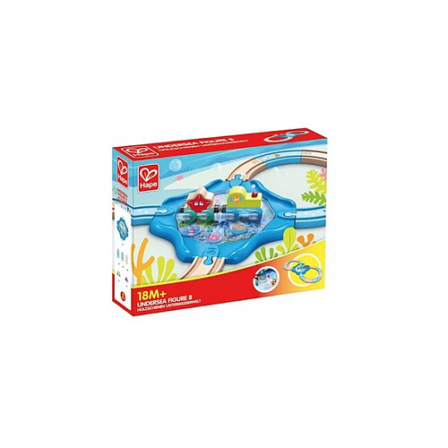 Ensemble de jeu Hape Undersea Figure 8 | Ensemble de jouets de chemin de fer et de train en bois inspiré de l'eau pour les tout-petits, bleu, L : 11,8, l : 2,4, H : 9,4 pouces