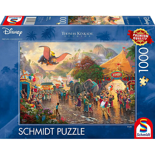 Schmidt Spiele Thomas Kinkade, Disney, Dumbo, Puzzles de 1000 pièces, 59939, Coloré