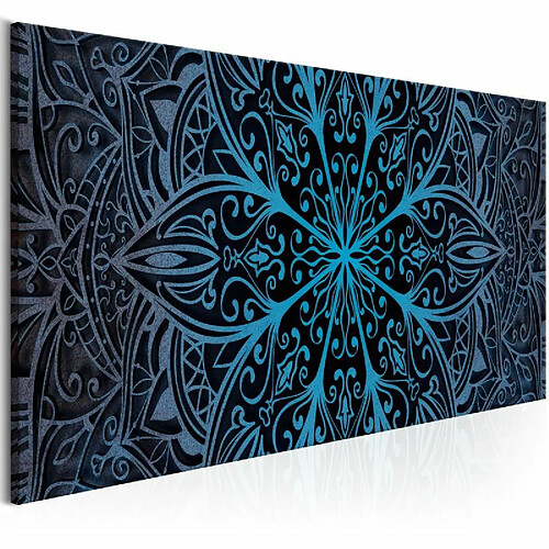 Paris Prix Tableau Imprimé Feathers Blue Narrow 45 x 135 cm